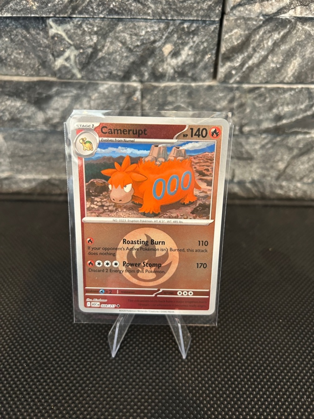 Pokemon Camerupt 028/217 Reverse Holo Rare from Ascended Heroes Set M/NM‎